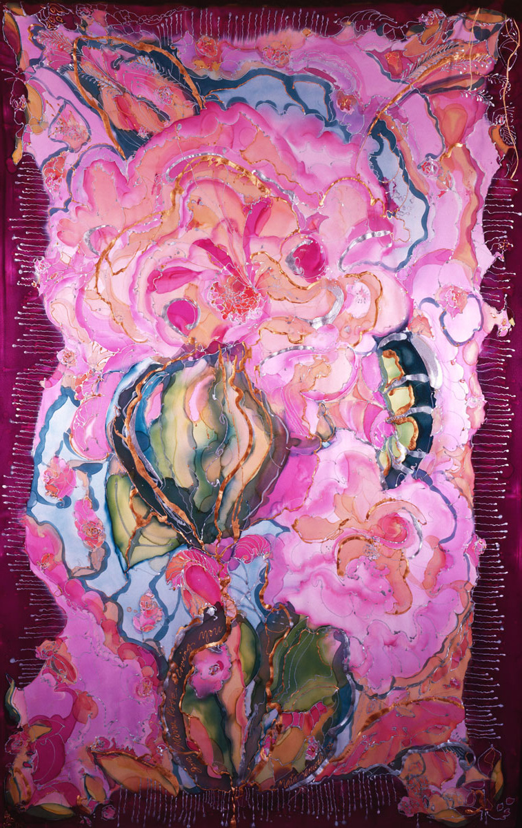 Mirra's Rose Silk Tapestry